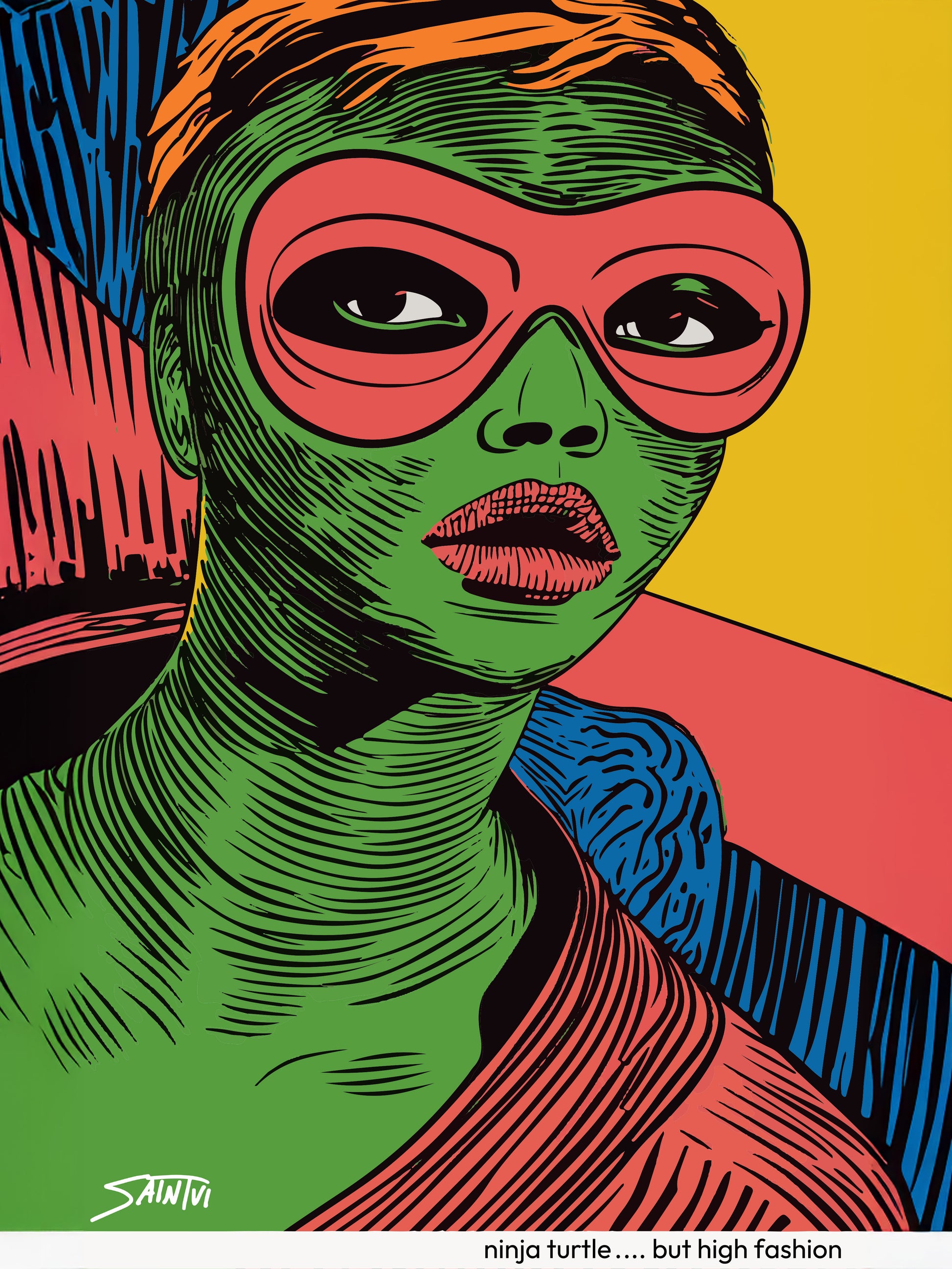 Everyone Needs Therapy Print - Ninja Turtle but High Fashion